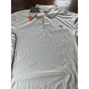 Tehama Bay Hill Golf Polo Shirt Mens Large White Short Sleeve Pima Cotton Blend